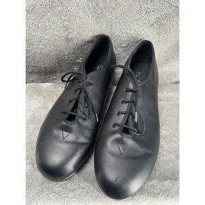 Bloch Women's 7.5 Black Veg Leather Techno Tap Shoes Dance Warmup Oxford Style